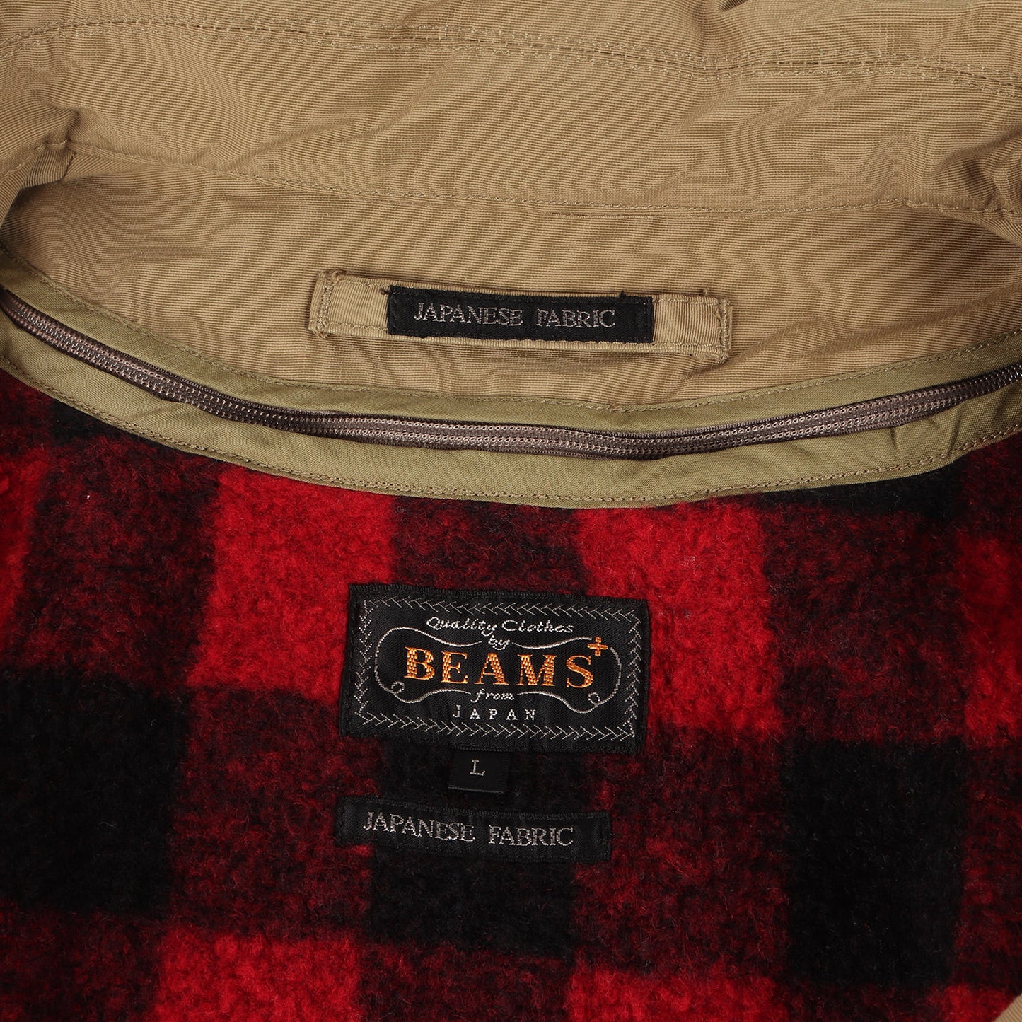 BEAMS (ビームス) チェックウールライナー付き 60/40クロス ステン  