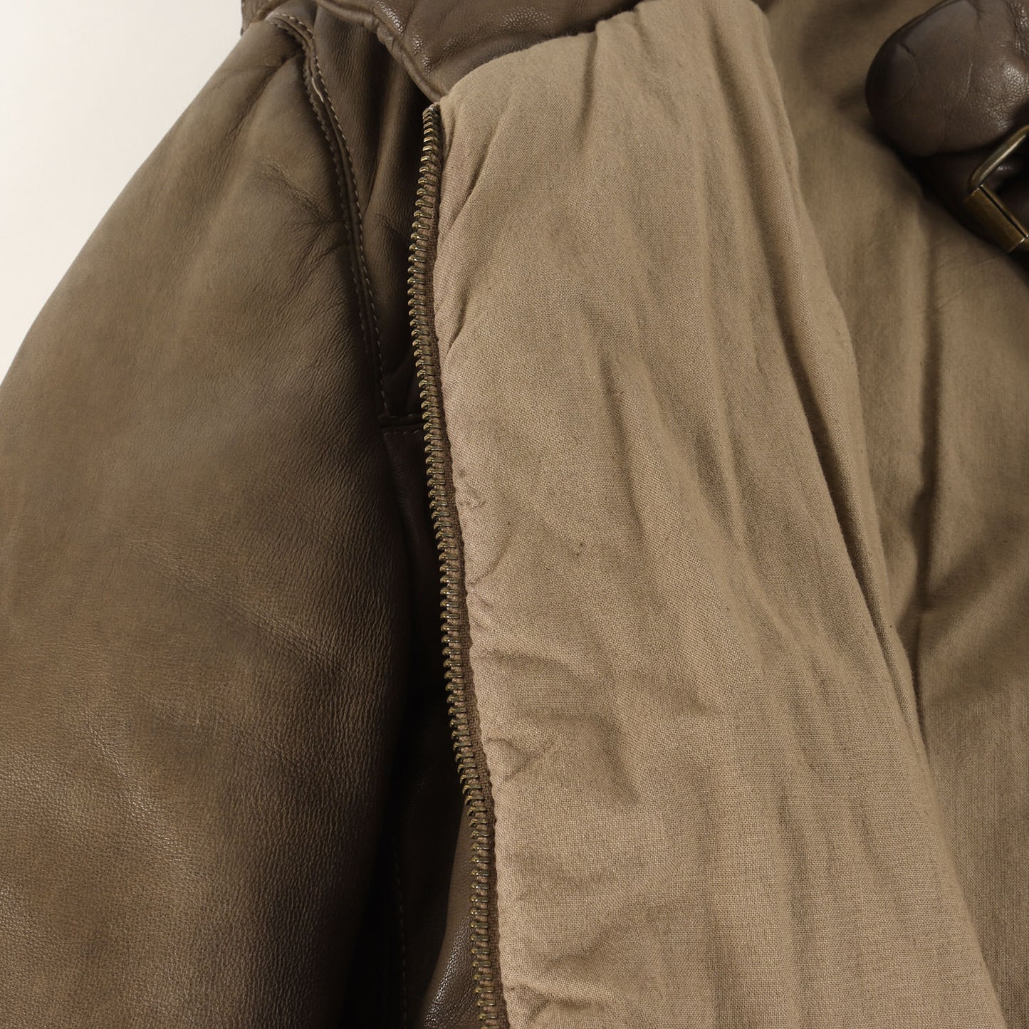 ラムレザー ダブルジップ パテッド ジャケット