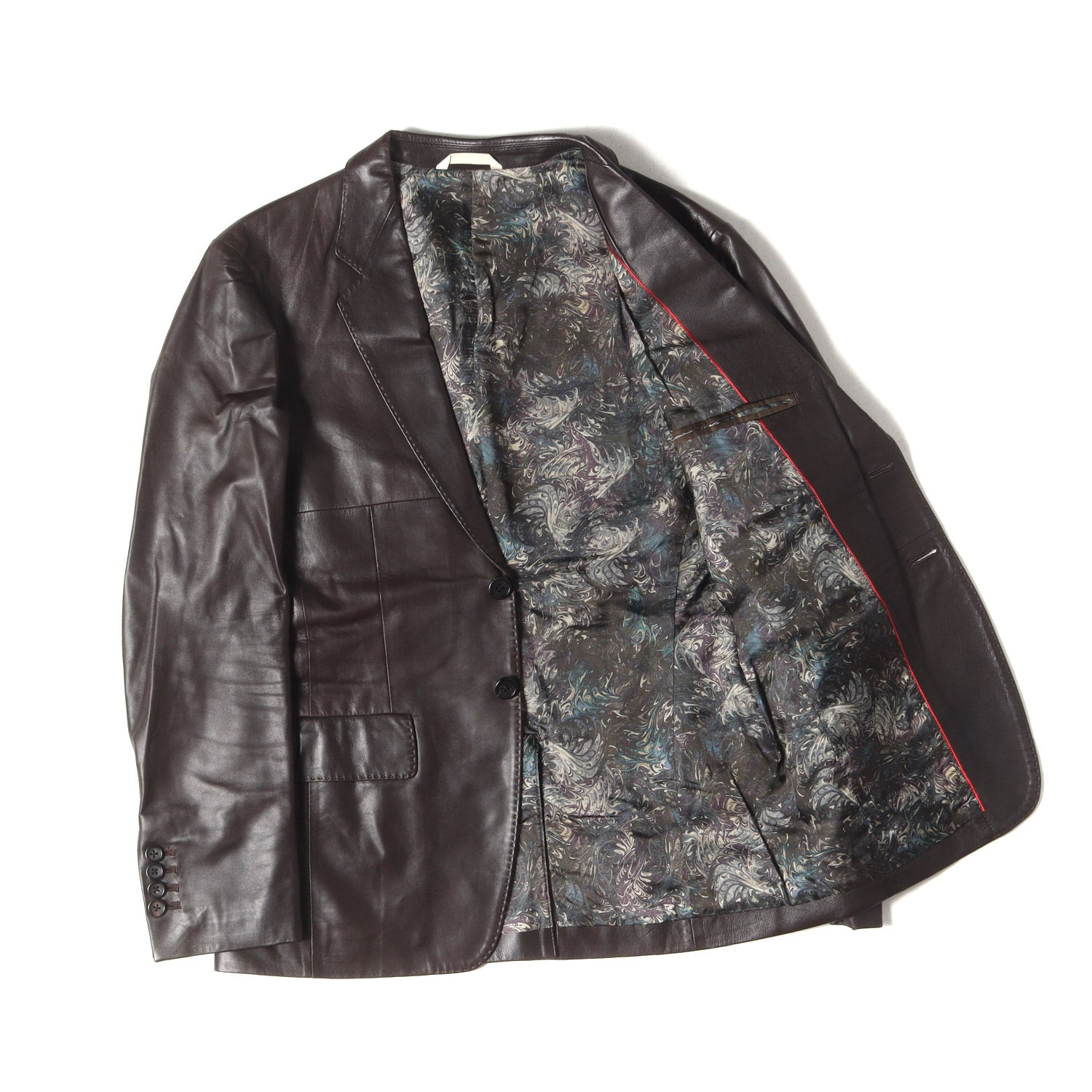 希少 ポールスミス シープスキン テーラードジャケット L 黒 本革 メンズ Paul Smith COLLECTION ポールスミス テーラードジャケット 4釦