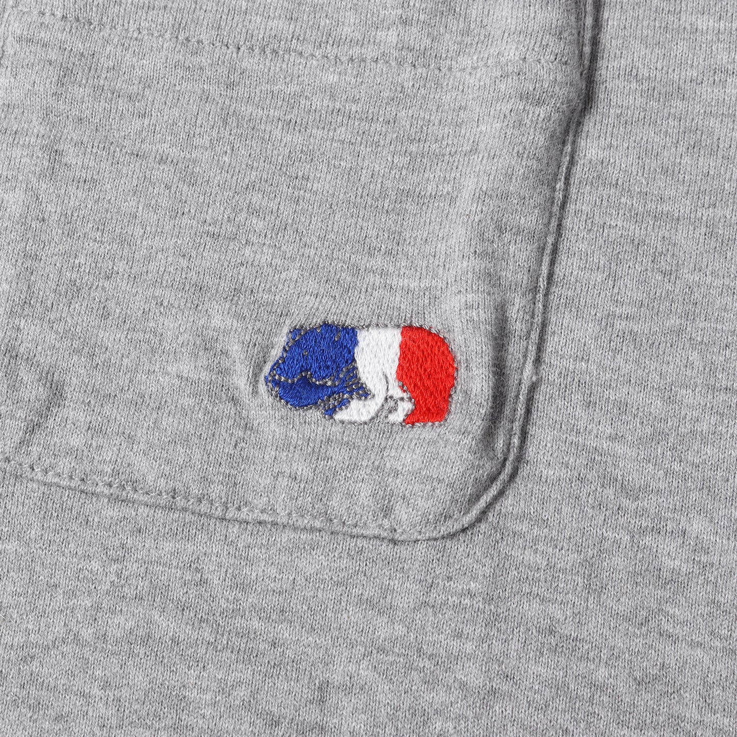 21SS LW 吊り編み 天竺 トリコロール しゃけクマ ポケット Tシャツ / ワンポイント ポケT ベーシック