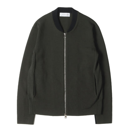 ツートーン ウールポリ ハイゲージ ニット ダブルジップ カーディガン (63-02-64-02002) / ブルゾン 定番 ベーシック ビジカジ オフィカジ tricot