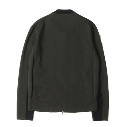 ツートーン ウールポリ ハイゲージ ニット ダブルジップ カーディガン (63-02-64-02002) / ブルゾン 定番 ベーシック ビジカジ オフィカジ tricot