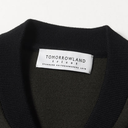 ツートーン ウールポリ ハイゲージ ニット ダブルジップ カーディガン (63-02-64-02002) / ブルゾン 定番 ベーシック ビジカジ オフィカジ tricot