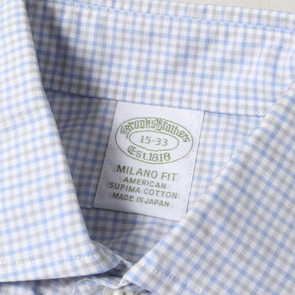 タッタソール グラフ チェック カッタウェイカラー ドレス シャツ (100191291) / 長袖 MILANO FIT オフィカジ ビジカジ MADE IN JAPAN