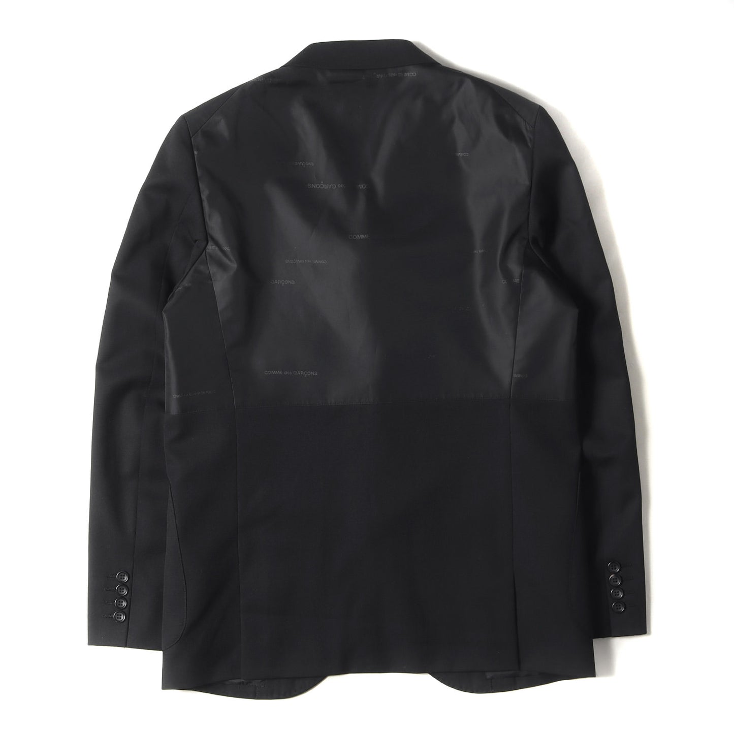 23AW ロゴジャガード キュプラ 切替 ウール 段返り4B テーラード ジャケット (DL-J032) / 変型 ブレザー