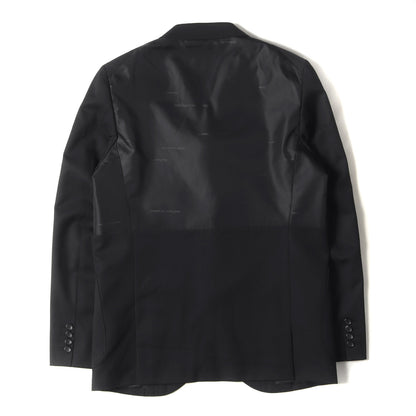 23AW ロゴジャガード キュプラ 切替 ウール 段返り4B テーラード ジャケット (DL-J032) / 変型 ブレザー