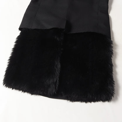 23AW フェイクファー ドッキング シャドーハウンドトゥース 2B テーラード ジャケット (PL-J029) / 切替 コート スカート Tailoring of the Avant-Garde