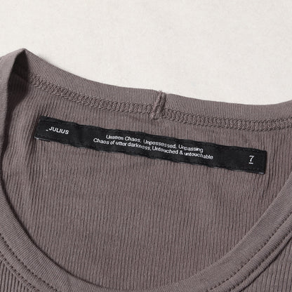 24SS サスペンダー付き リブ編み コットン Tシャツ (COTTON RIB CUT & SEWN5 857CUM5) / カットソー 変型 デザイン