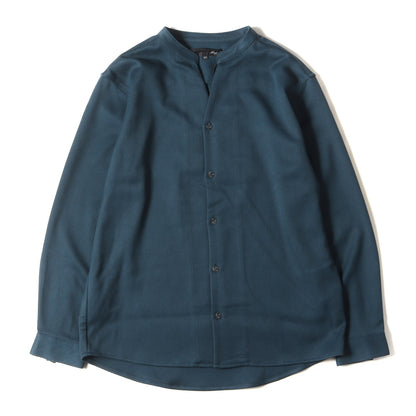 22AW バンドカラー ストレッチ ポリレーヨン ツイル スキッパー シャツ (STRETCH BAND COLLAR SKIPPER SHIRTS MGN-222-002-G) / 長袖