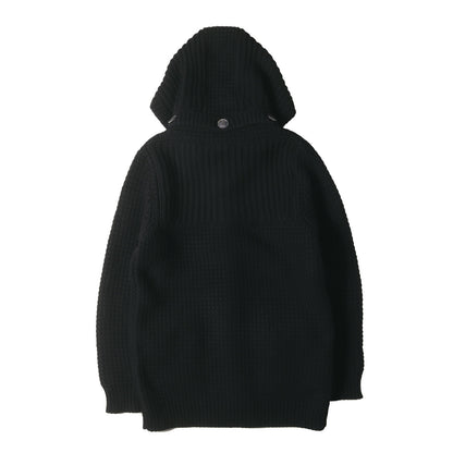 取り外し可能フード ニット ショート ダッフルコート