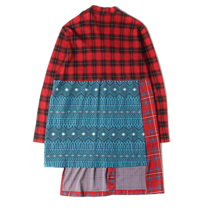 20AW タータンチェック ノルディック 切替 変型 ロング カーディガン (PF-T004)