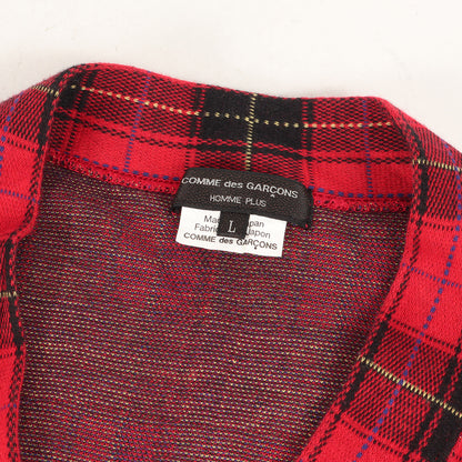 20AW タータンチェック ノルディック 切替 変型 ロング カーディガン (PF-T004)