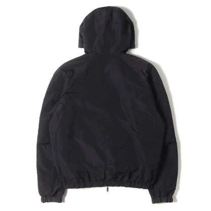 リバーシブル エンボスロゴ ラムレザー リップストップ パテッド フーディ ブルゾン (013L421A0386) / ダブルジップ パーカー アウター ジャケット 羽織 中わた ラグカジ ラグジュアリー