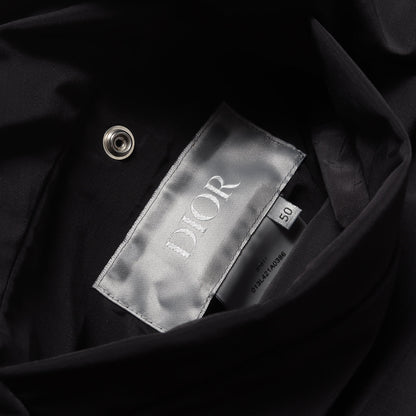 リバーシブル エンボスロゴ ラムレザー リップストップ パテッド フーディ ブルゾン (013L421A0386) / ダブルジップ パーカー アウター ジャケット 羽織 中わた ラグカジ ラグジュアリー