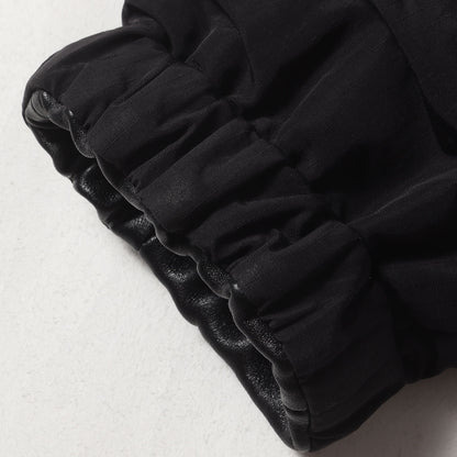 リバーシブル エンボスロゴ ラムレザー リップストップ パテッド フーディ ブルゾン (013L421A0386) / ダブルジップ パーカー アウター ジャケット 羽織 中わた ラグカジ ラグジュアリー