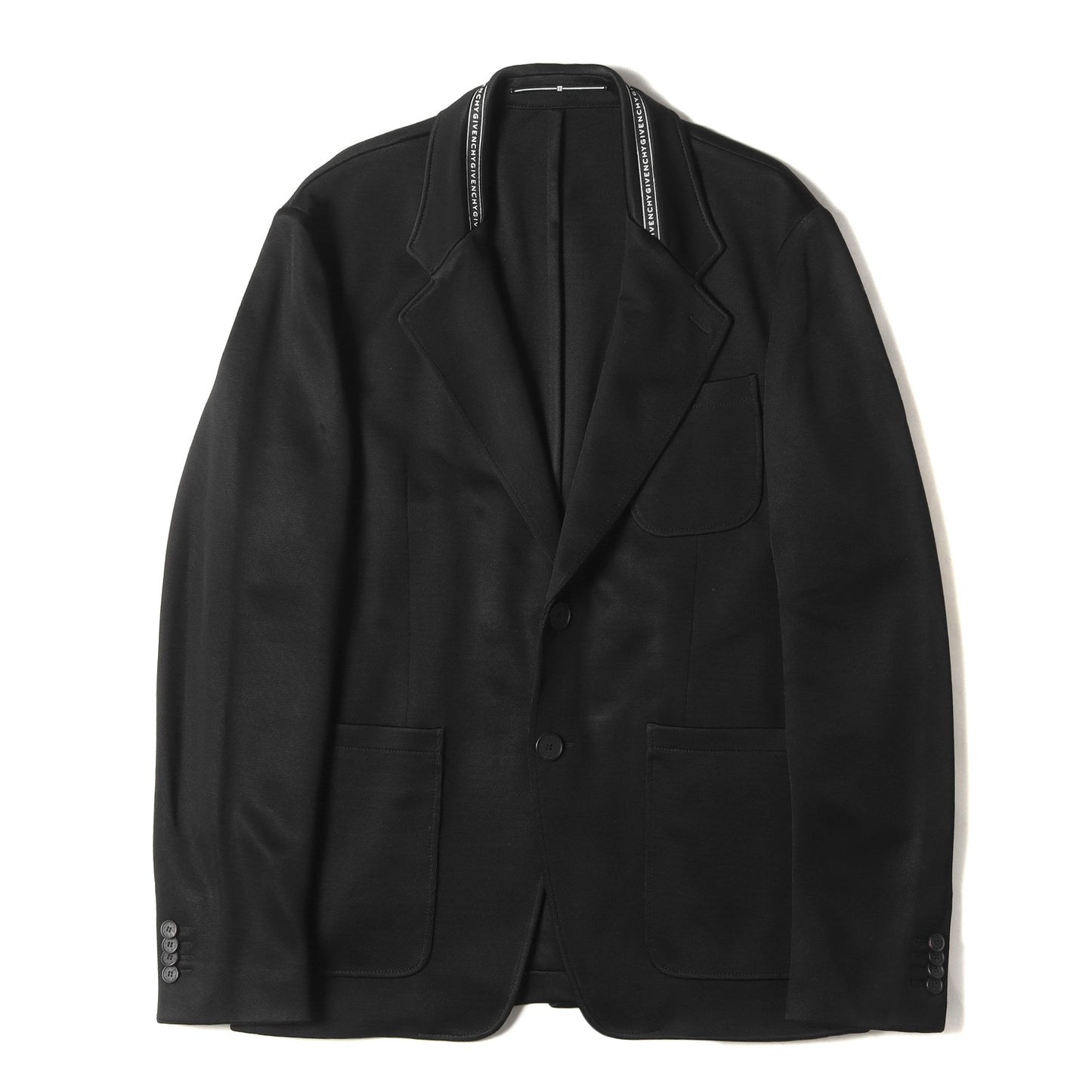 19AW ロゴテープ ラペル ストレッチ レーヨンナイロン ジャージー 2B テーラード ジャケット (BM305R101P) / ブレザー