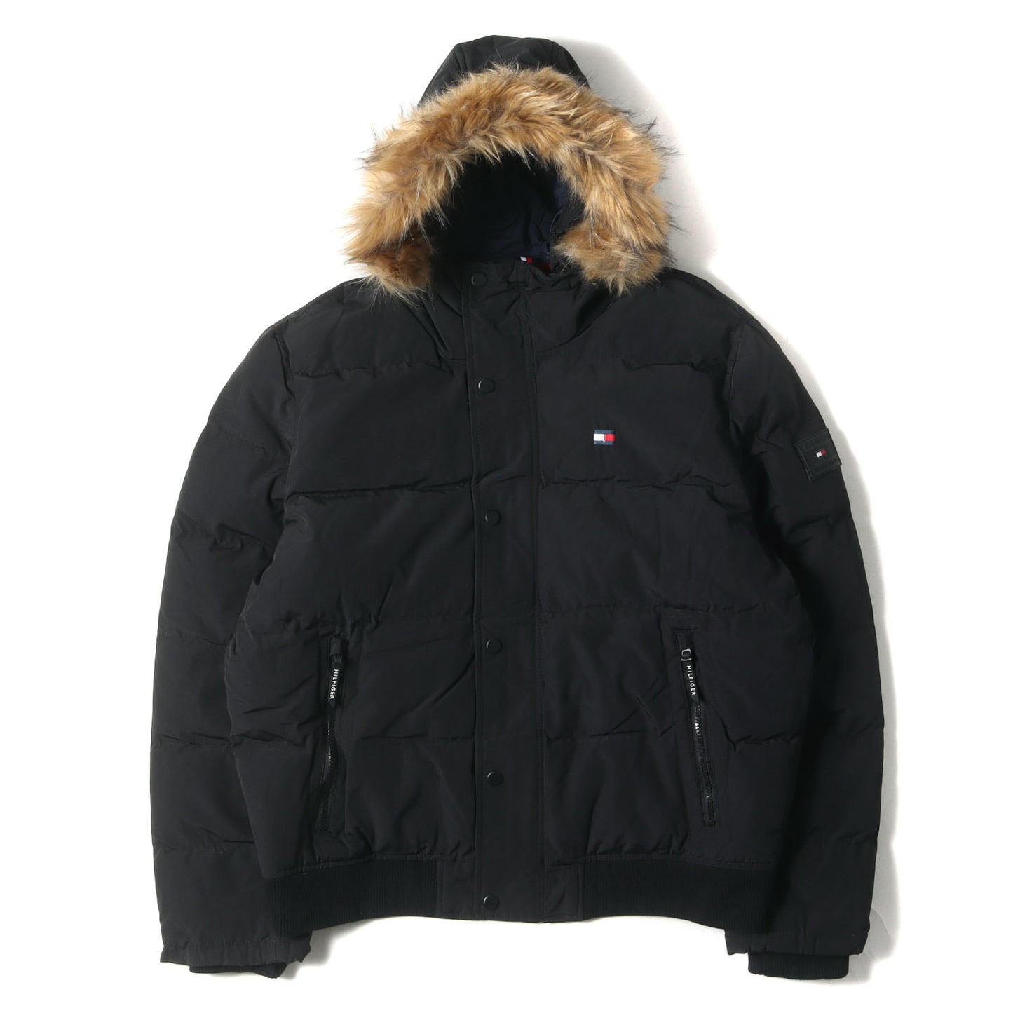 取り外し可能ファー ポリコットン パテッド ジャケット (159AP863)