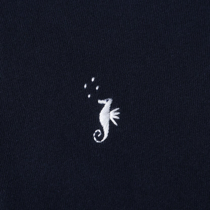 タツノオトシゴ 刺繍 スウェット ジップ パーカー / 裏起毛 YOKOHAMA MADE IN JAPAN