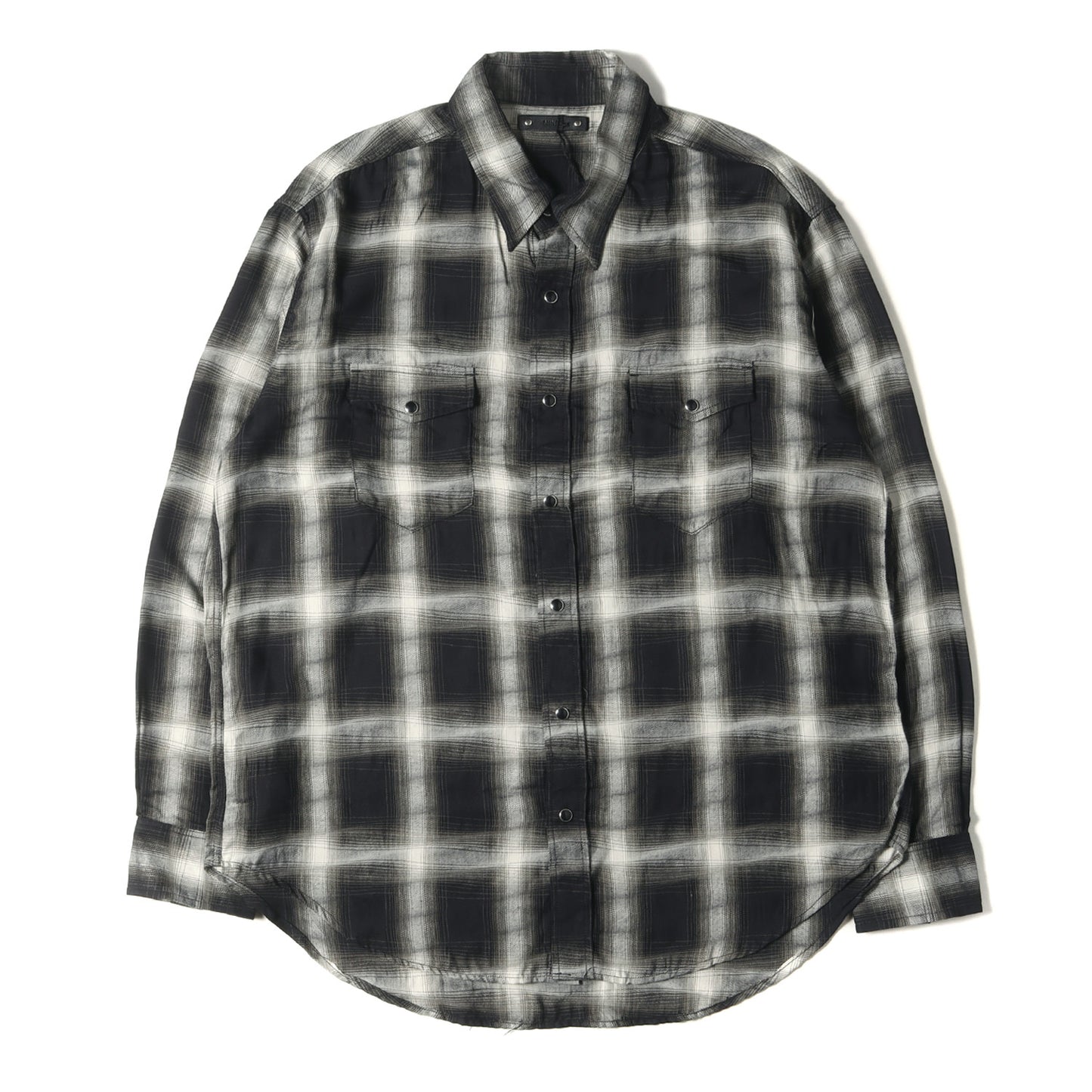 24SS ディストーション オンブレチェック レーヨン ウエスタン シャツ (Distortion Ombre Check L.Western SH 2403-5003) / 長袖