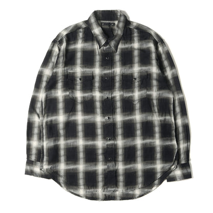 24SS ディストーション オンブレチェック レーヨン ウエスタン シャツ (Distortion Ombre Check L.Western SH 2403-5003) / 長袖