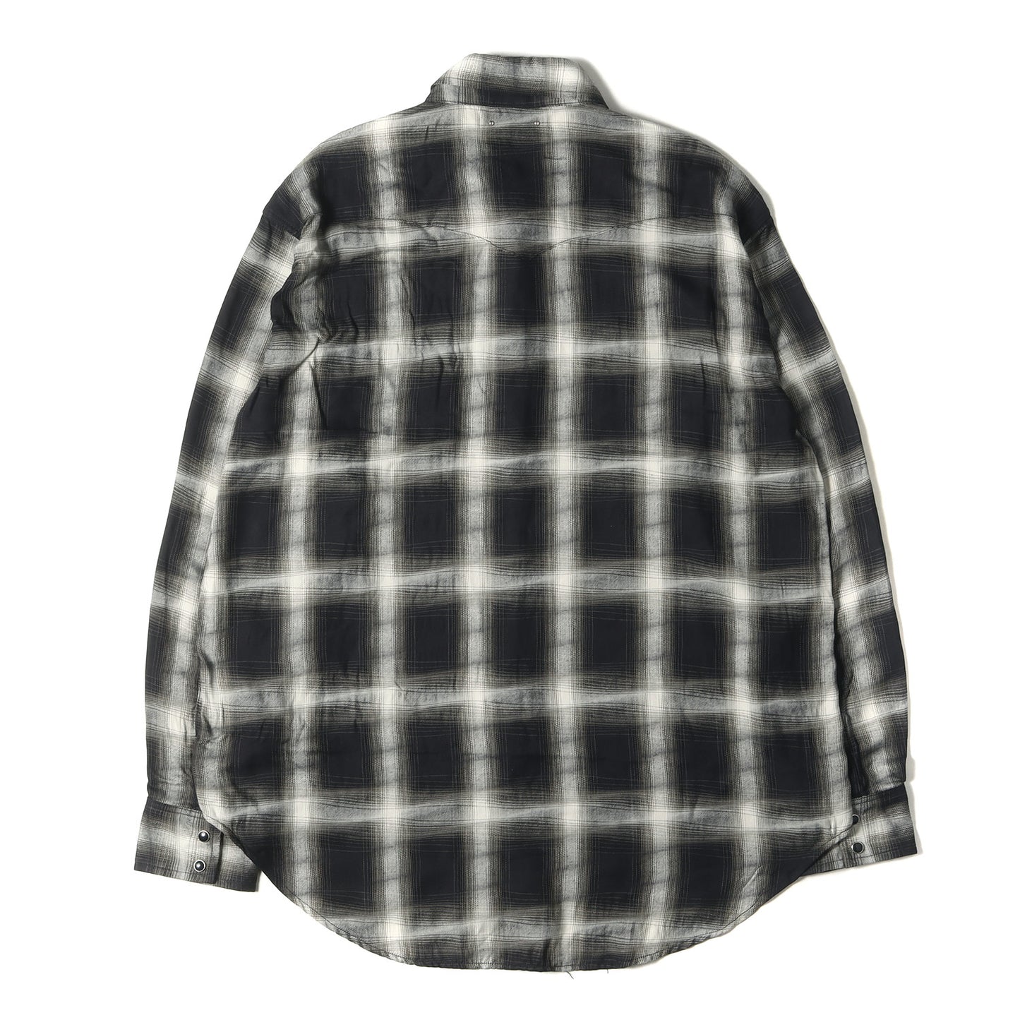 24SS ディストーション オンブレチェック レーヨン ウエスタン シャツ (Distortion Ombre Check L.Western SH 2403-5003) / 長袖