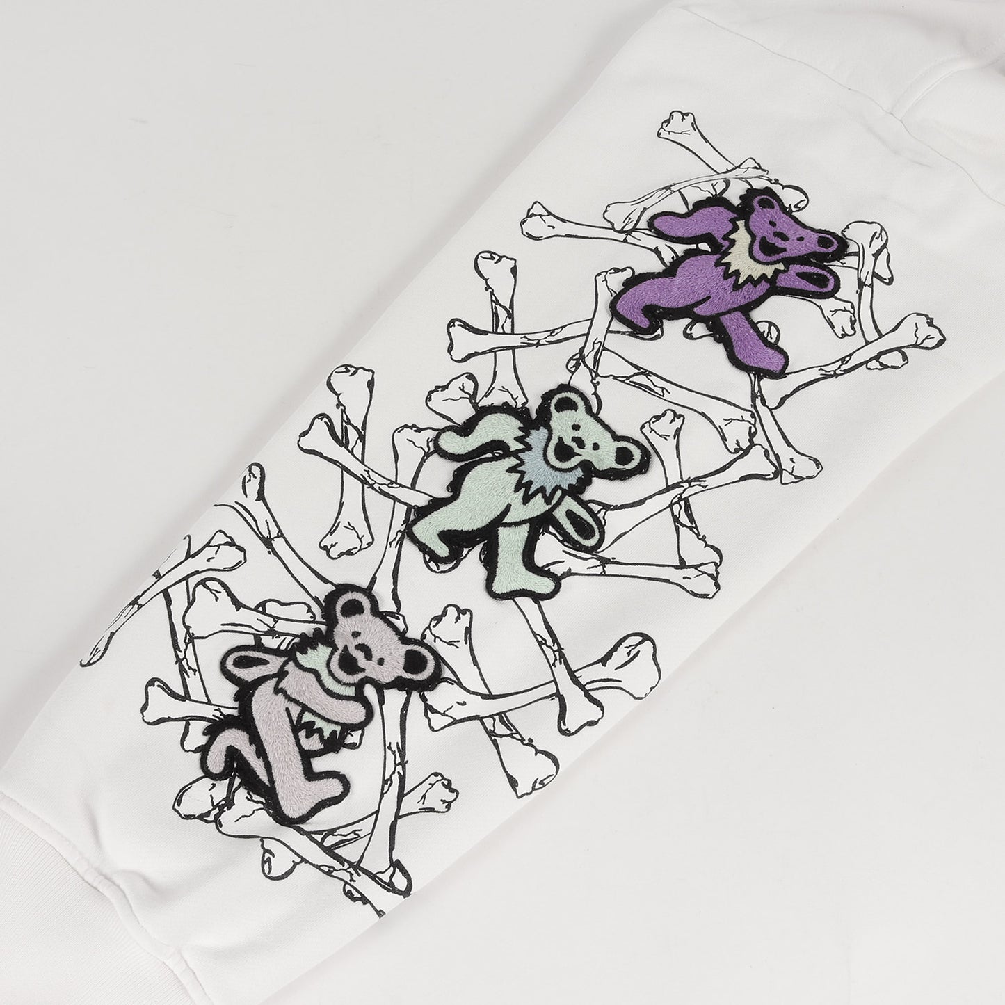 × Grateful Dead スリーブ デッドベア 刺繍 ワンポイントロゴ スウェット パーカー / 裏毛