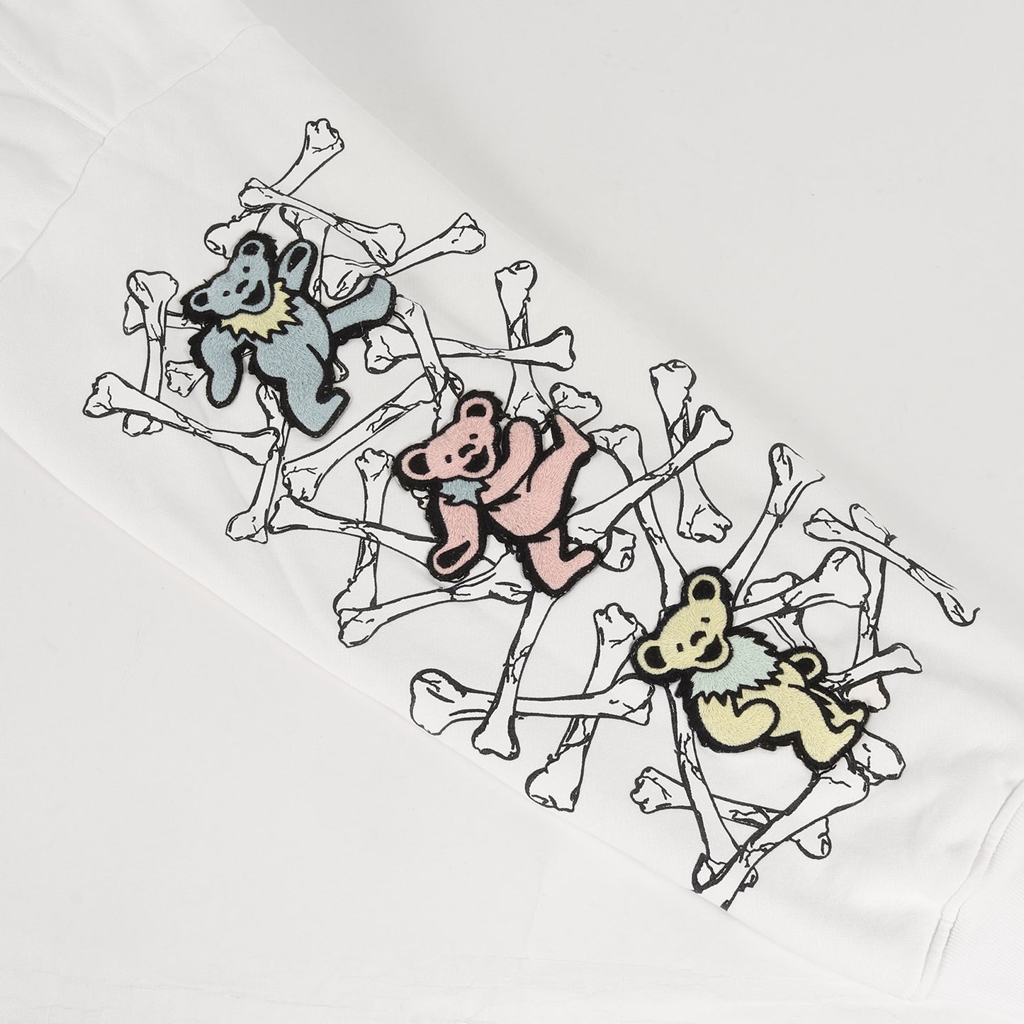 × Grateful Dead スリーブ デッドベア 刺繍 ワンポイントロゴ スウェット パーカー / 裏毛