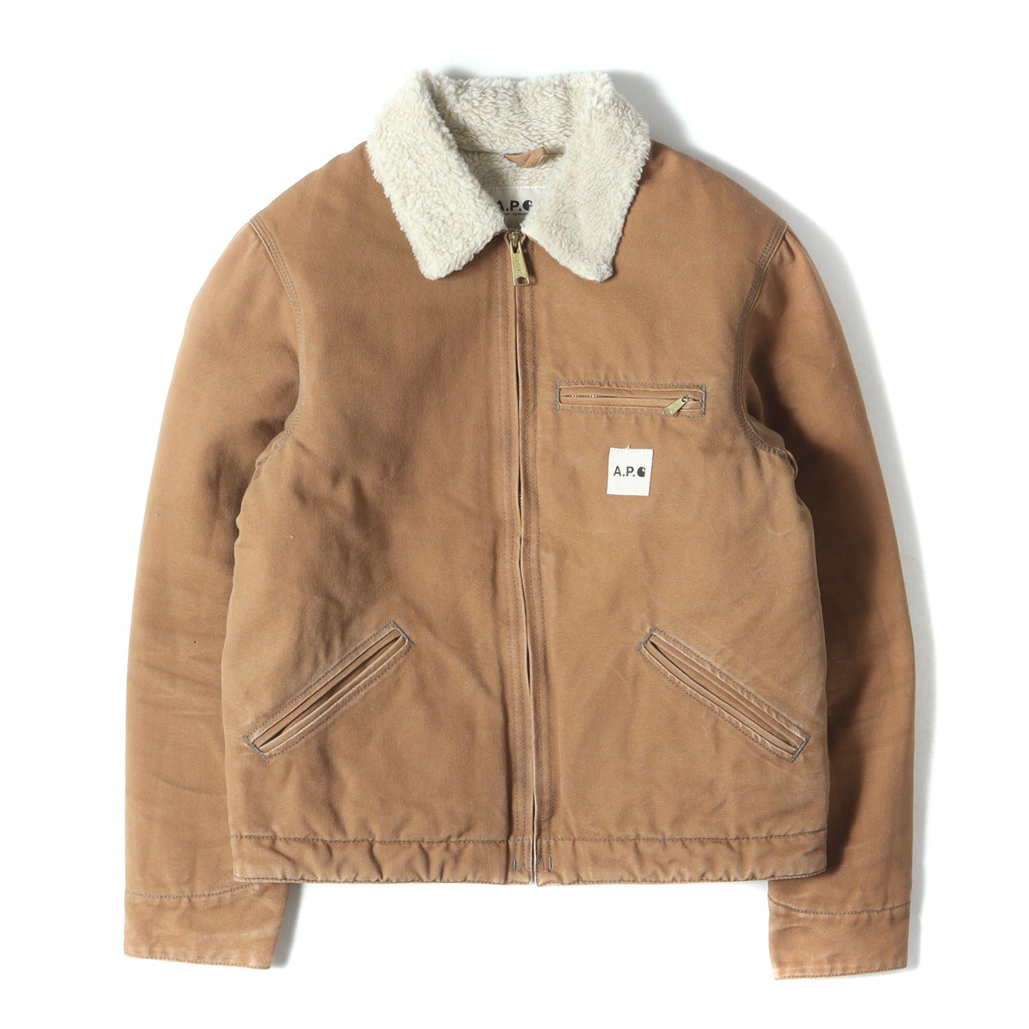 A.P.C. ブラウン ボア襟 ジャケット　アーペーセー　ブルゾン 中古・古着通販】A.P.C. (アーペーセー) ボア襟ジャケット