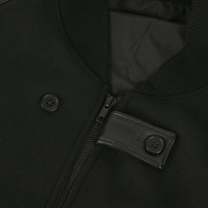 22AW PUレザー スリーブ ライトメルトン ジップ スタジャン (CLASSIC VARISTY JACKET HN4327) / プリマロフト
