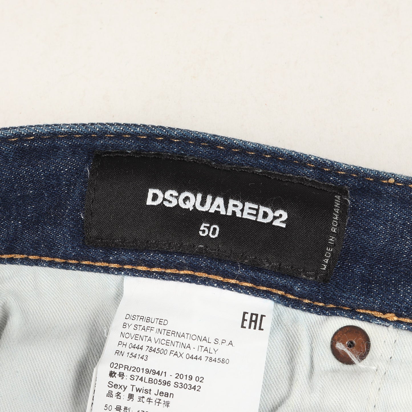 19AW クラッシュリペア ペイント加工 ストレッチ デニム スキニー パンツ (Sexy Twist Jean S74LB0596 S30342) / ボタンフライ ジーンズ