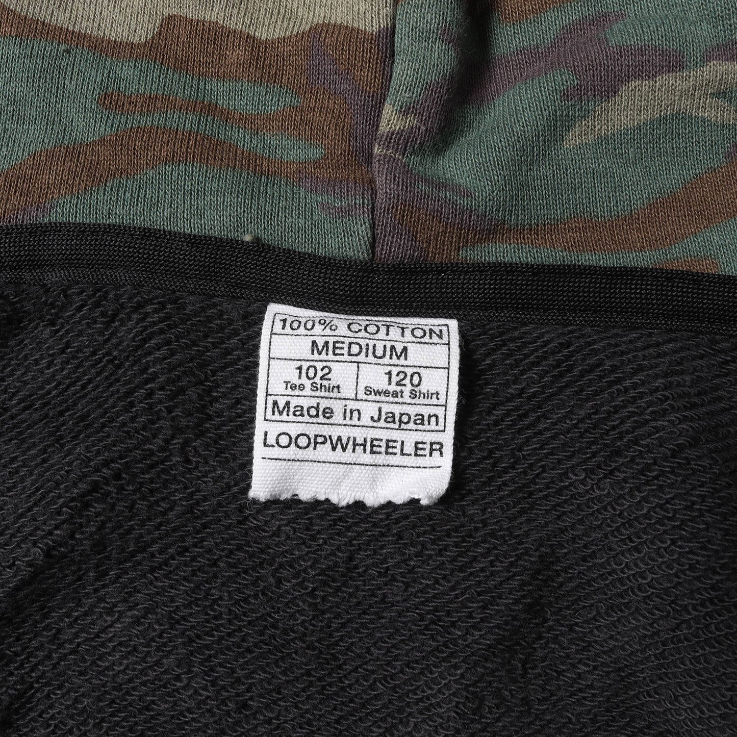 カモ エルボーパッチ ポケット スウェット ダブルジップ パーカー / フーディー 裏毛 フード裏 迷彩