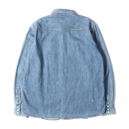 22AW ウォッシュ加工 ハンドペンキペイント デニム ウエスタン シャツ (SD Denim Western Shirt) / 長袖