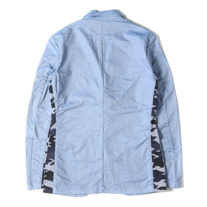 カモ 切替 シャンブレー 2B テーラード ジャケット (1031710009) / アンコン 定番 ベーシック アウター 羽織 ラグカジ ビジカジ オフィカジ