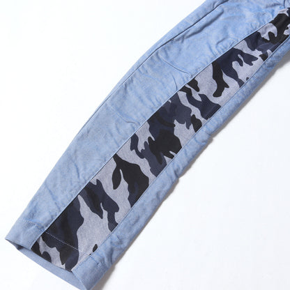 カモ 切替 シャンブレー 2B テーラード ジャケット (1031710009) / アンコン 定番 ベーシック アウター 羽織 ラグカジ ビジカジ オフィカジ