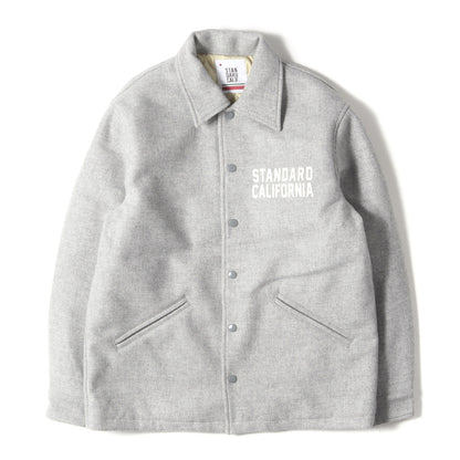 フェルトパッチ SUPER 140’S メリノウール ダブル メルトン コーチジャケット (SD VARSITY JACKET)