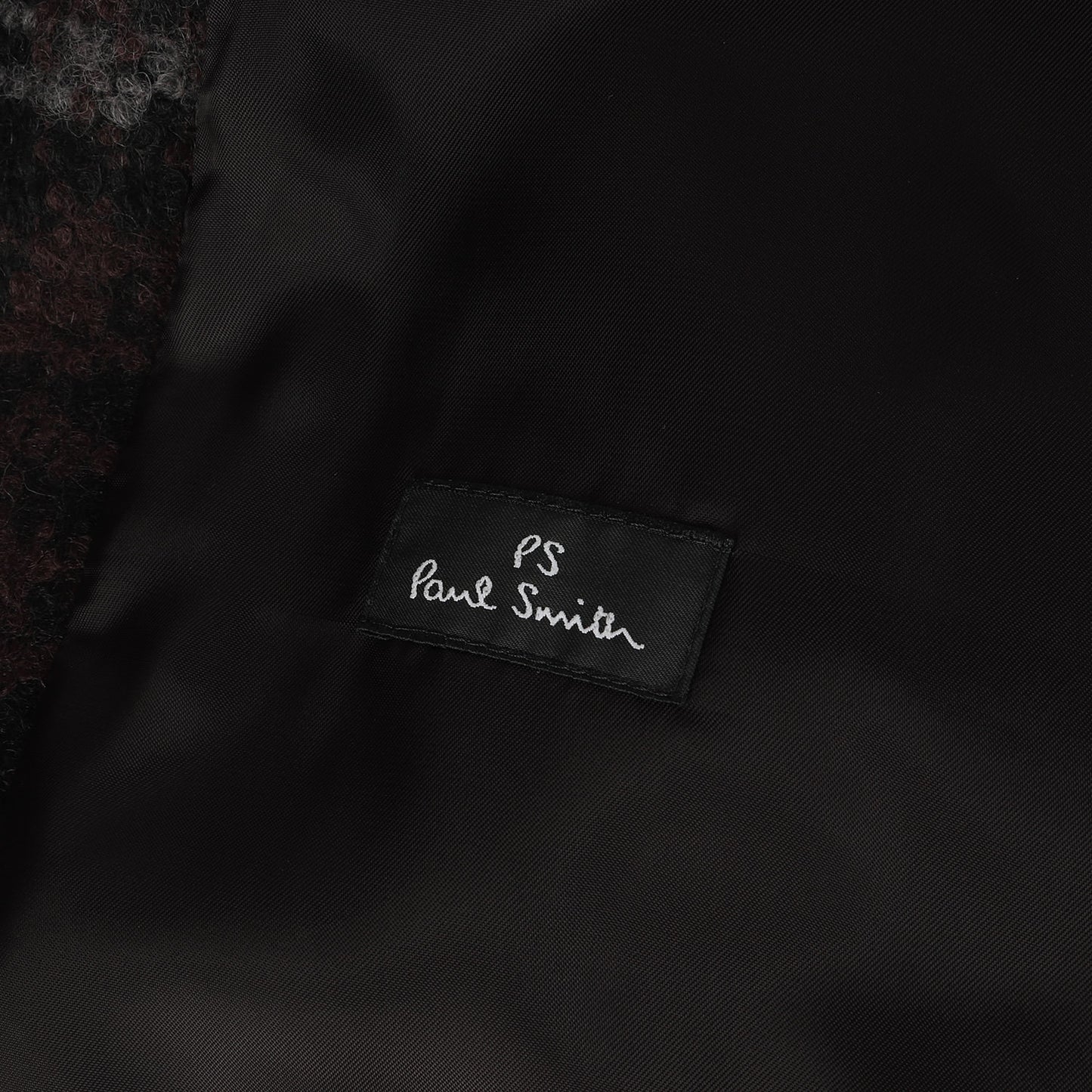 フード付き ボアカラー チェック ウール ジップ ジャケット