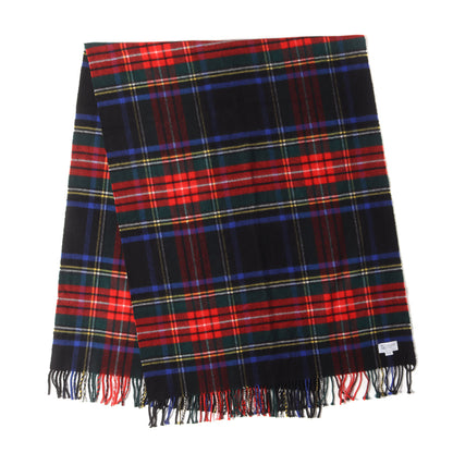 ブラックスチュアート タータンチェック カシミヤ ウール ニット マフラー / 大判 ストール スカーフ