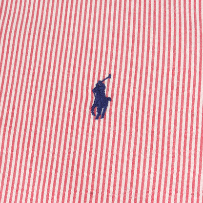 ワンポイント ポニー 刺繍 シアサッカー ストライプ ボタンダウン 半袖 シャツ / B.D トラッド アメトラ