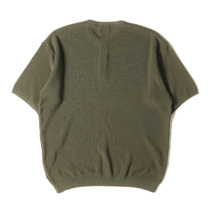 23SS ルーズフィット ヘンリーネック コットンニット Tシャツ (KUBO HENLEY NECK SHORT SLEEVE KNIT LOOSE 8118-248-0120) / 半袖 セーター ミドルゲージ