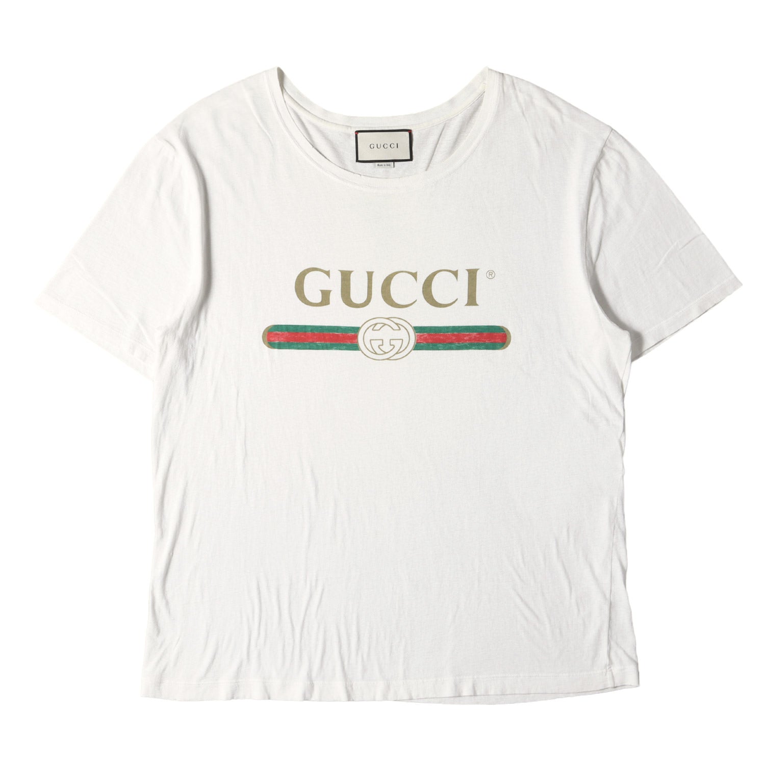 【現行】GUCCI ヴィンテージロゴウォッシュド オーバーサイズ Tシャツ　美品 現行】GUCCI ヴィンテージロゴウォッシュド オーバーサイズ Tシャツ美品