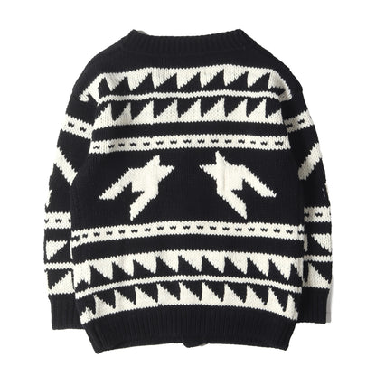 22AW ノーカラー カウチン ニット カーディガン (CHIDORI BALOON NO COLLAR COWICHAN CARDIGAN K219 WAC007)