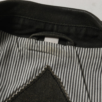 USED加工 レザー 切替 キャンバス ワーク ジャケット