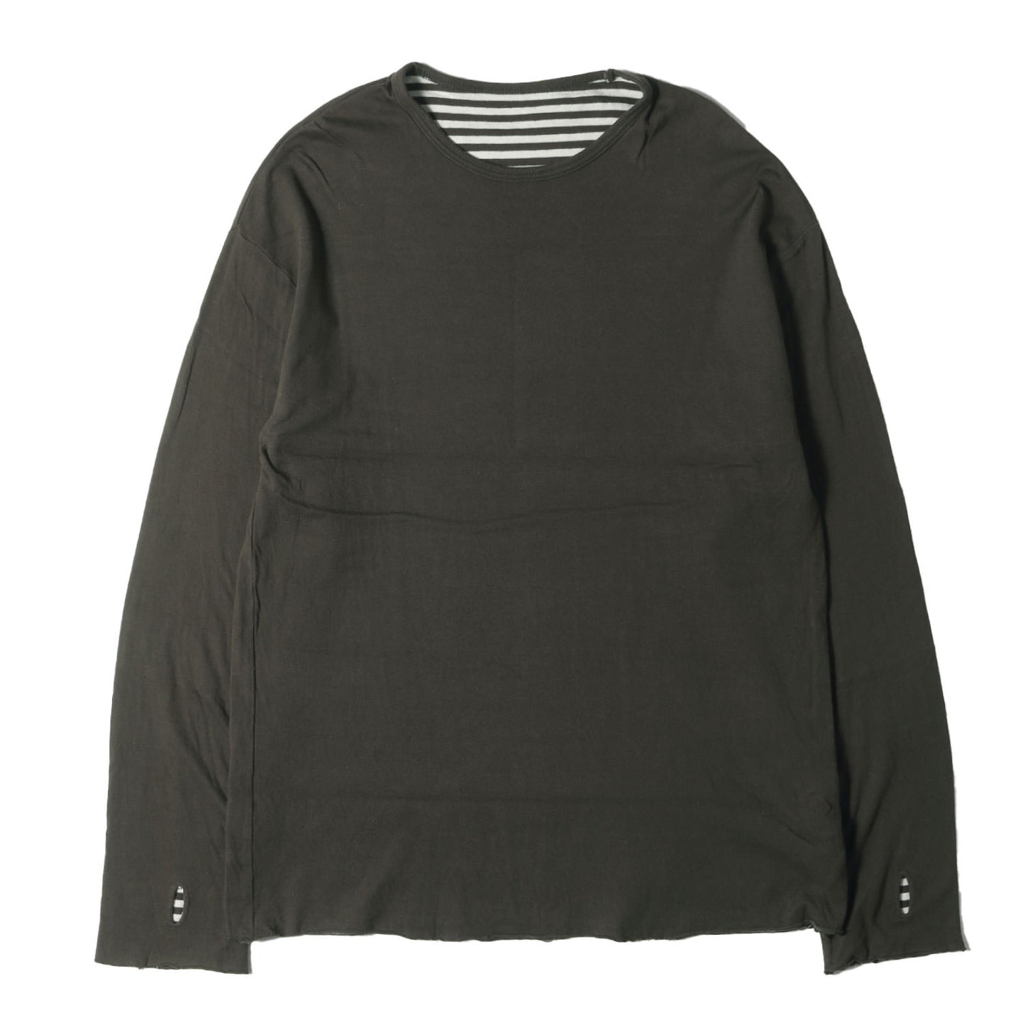 22SS ダブルフェイス バインダーネック ロングスリーブ カットソー (DOUBLE FACE LONG SLEEVE TEE NMCU-22SS-005) / 切りっぱなし 長袖 Tシャツ ロンT 定番 ベーシック ドメブラ