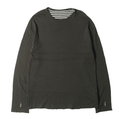 22SS ダブルフェイス バインダーネック ロングスリーブ カットソー (DOUBLE FACE LONG SLEEVE TEE NMCU-22SS-005) / 切りっぱなし 長袖 Tシャツ ロンT 定番 ベーシック ドメブラ