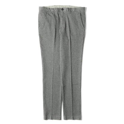 ハウンドトゥース スリムテーパード ストレッチ コットン リネン スラックス パンツ (122112 922PC) / トラウザーズ 千鳥格子 PS