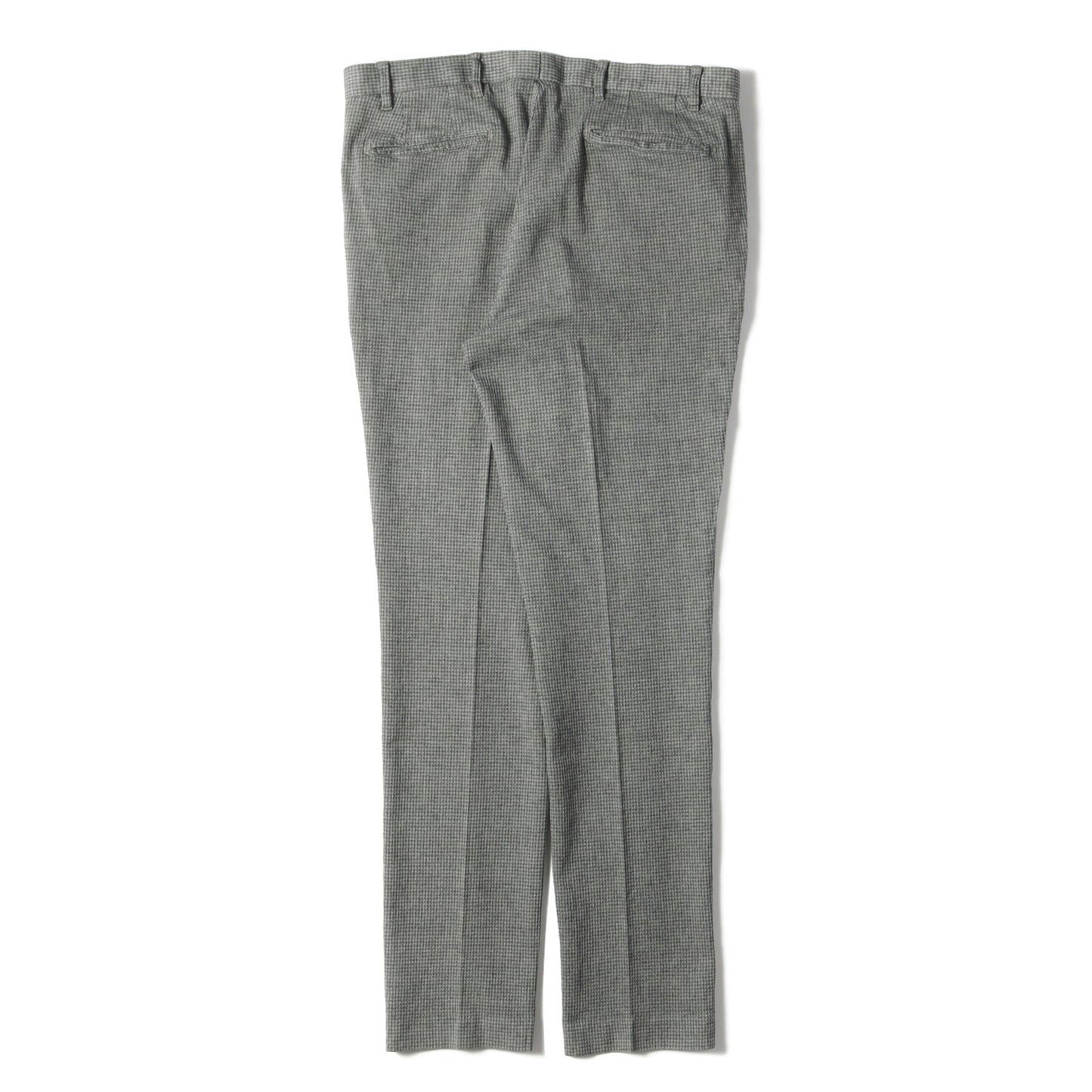 ハウンドトゥース スリムテーパード ストレッチ コットン リネン スラックス パンツ (122112 922PC) / トラウザーズ 千鳥格子 PS
