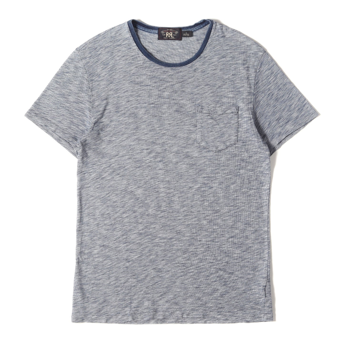 メランジ インディゴ染め リンガーネック ポケット Tシャツ