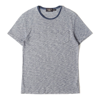 メランジ インディゴ染め リンガーネック ポケット Tシャツ