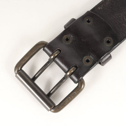 ヴィンテージ加工 ダブルピン レザー ベルト / カジュアル アメカジ
