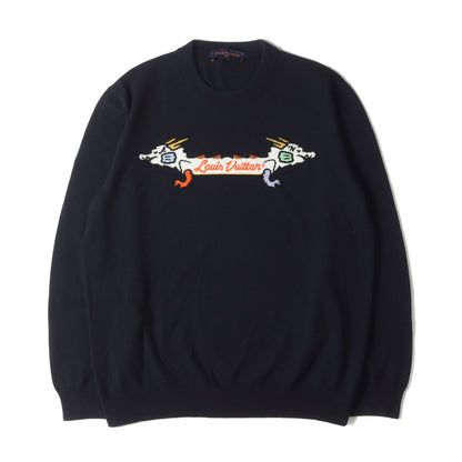 22SS × NIGO インタルシア ジャカード ハイゲージ カシミア ニット (Intarsia Jacquard Graphic Cashmere Crewneck 1A9KFA)
